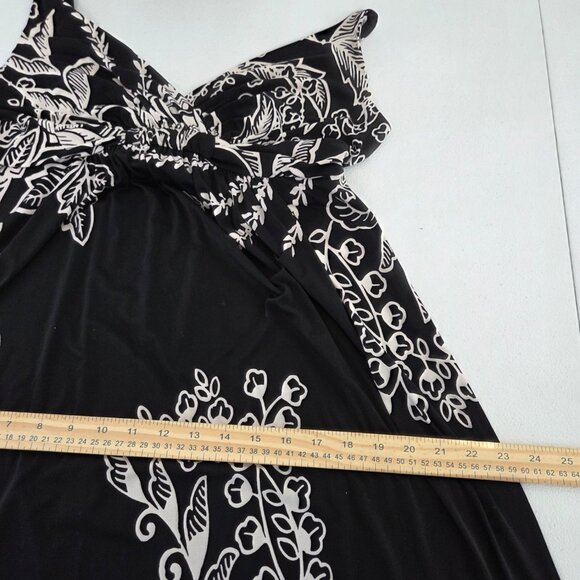 Soma Womens Black Floral Maxi Tank Sundress Size L Stretch Beach Resort Long - Picture 8 of 10